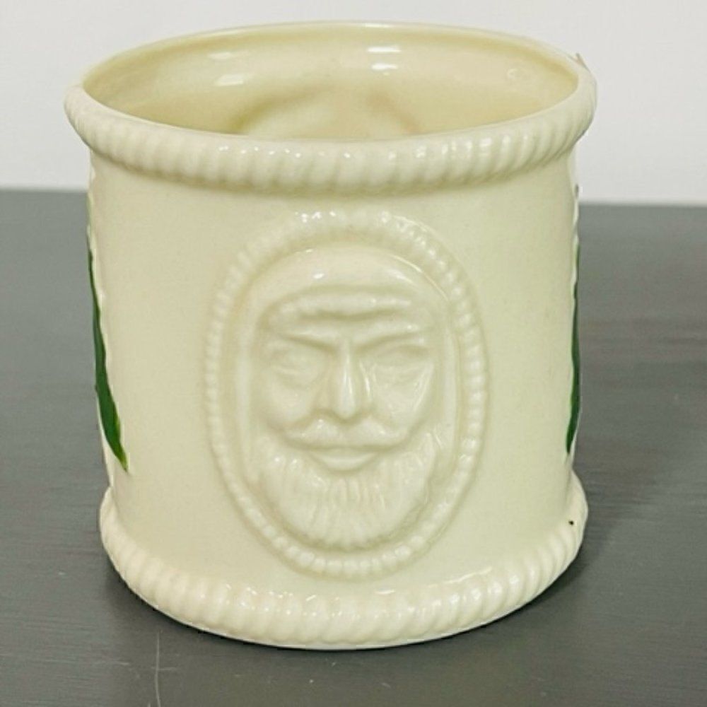 Belleek Santa Holly Berry Branch Porcelain Cup Mug Golden Stamp Approx. 2.75" t